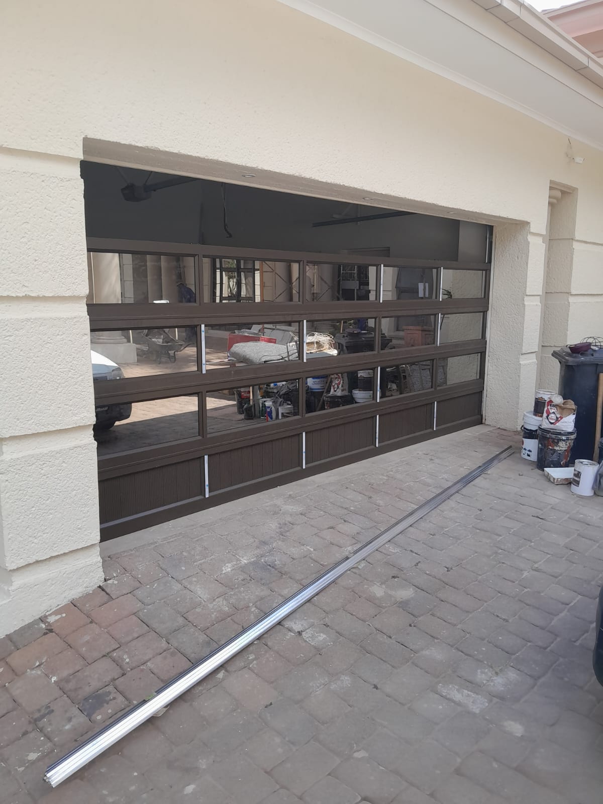 Aluminium & glass garage door installation