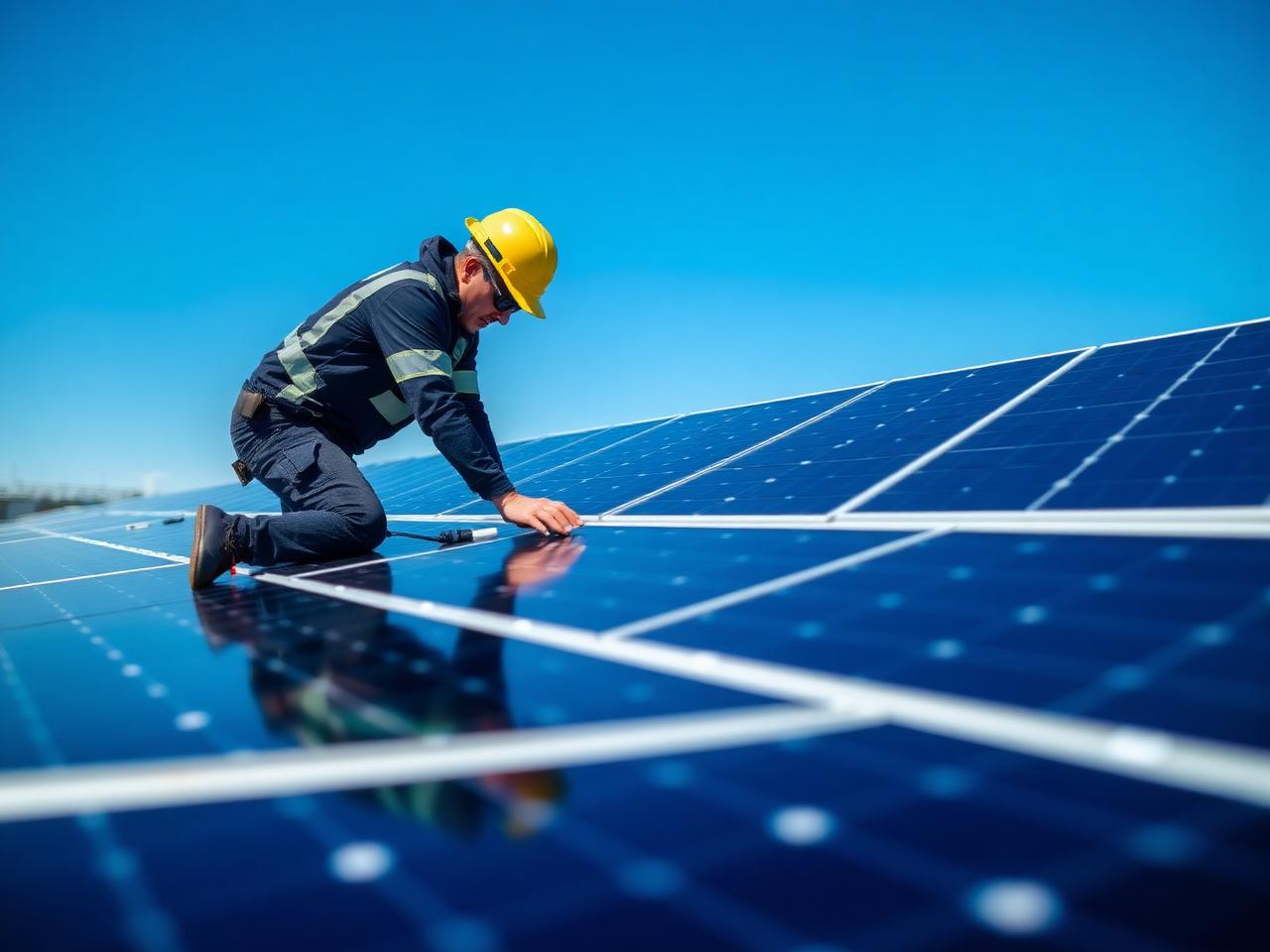 Solar panel installation and electrical engineering team on a South African industrial site — Kgwadikholo energy services across Mpumalanga, Limpopo and Gauteng
